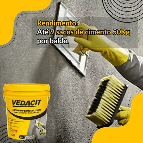 Aditivo Impermeabilizante Vedacit 18L - Para Concreto e Argamassa